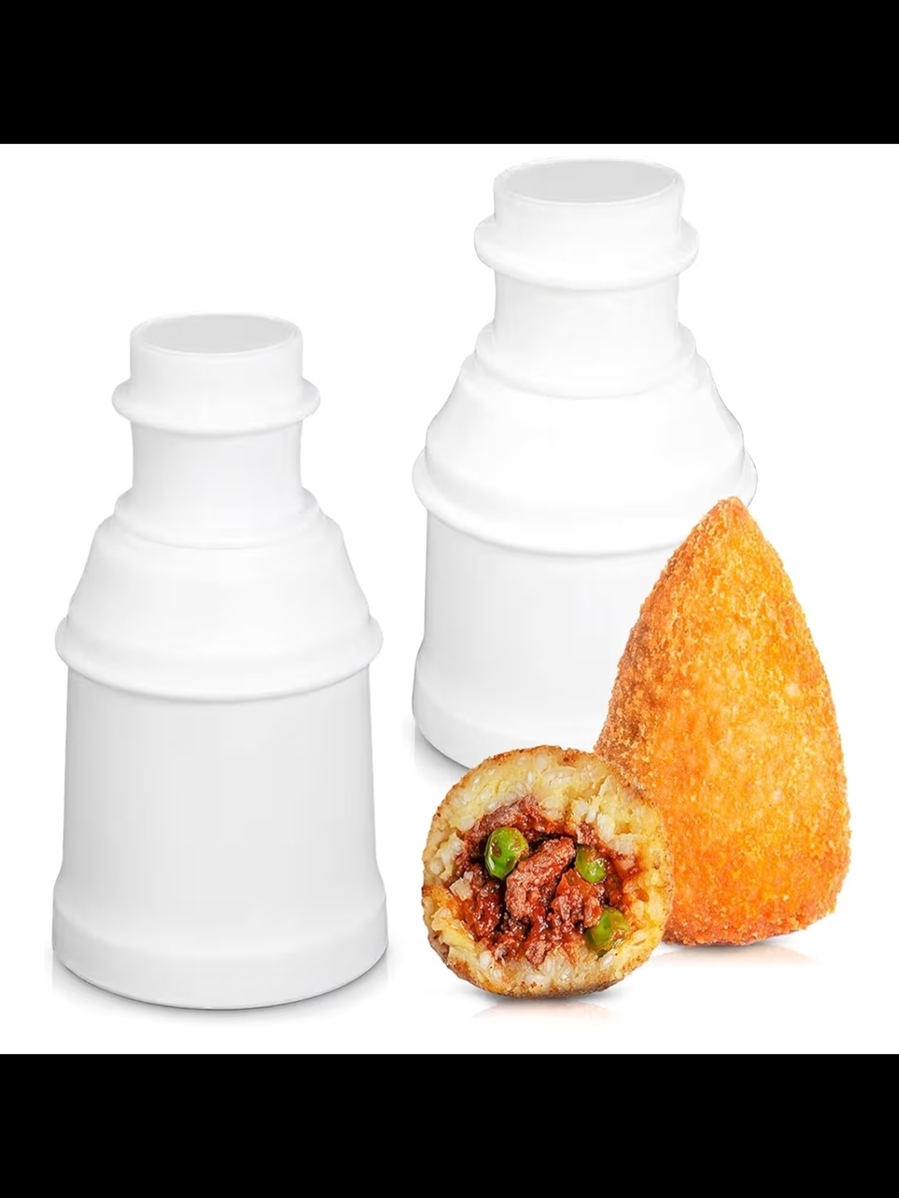 New Set Of 2 Food-Grade White Plastic Arancini/Ball Mold